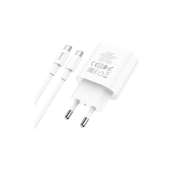 Зарядное устройство HOCO C94A Metro single port PD20W charger set Type-C to Type-C (White) - Сүрөт 3