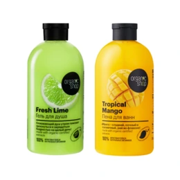 Набор Organic Shop Гель для душа лайм, 500 мл + Пена для ванн манго, 500 мл - Сүрөт 1