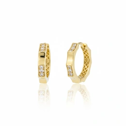 Серьги в желтом золоте 585, вес 3,01 г - Сүрөт 1