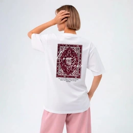 Футболка оверсайз унисекс GALALA и Персидским Узором, белая - Сүрөт 1