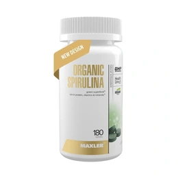 Антиоксидант Organic Spirulina Maxler, 180 таблеток - Сүрөт 1