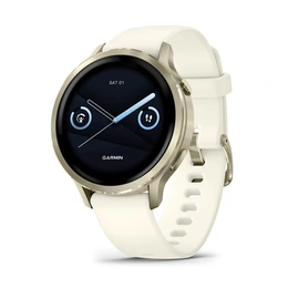 Смарт-часы Garmin Venu 4 41mm, Lunar Gold with Bone Silicone Band - Сүрөт 1