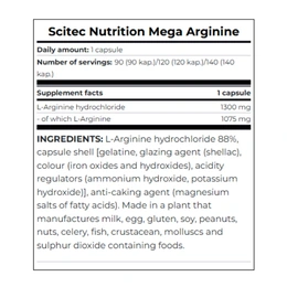 Аргинин Scitec Nutrition Mega Arginine, 120 капсул - Picture 2