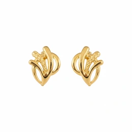 Серьги в красном золоте 585, вес 2,35 г - Сүрөт 1