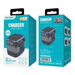 Универсальный адаптер Kakusiga Chargee 3 USB+Type-C+Socket - Сүрөт 1