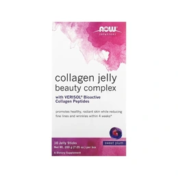 Добавка Now Foods Solutions Collagen Jelly beauty complex слива, 10 саше - Сүрөт 1