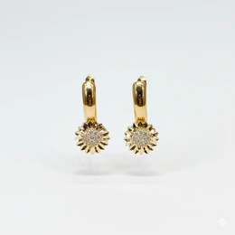 Серьги в красном золоте 585, вес 2,44 г - Сүрөт 1