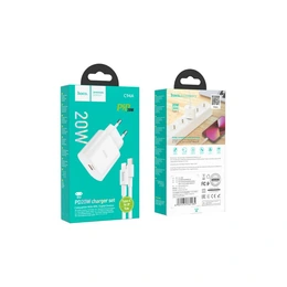 Зарядное устройство HOCO C94A Metro single port PD20W charger set (White) - Сүрөт 1