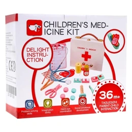 Детский набор доктора деревянный в чемодане - Сүрөт 3