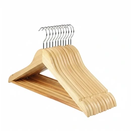 Вешалки плечики для одежды деревянные, 10 шт, бежевый - Сүрөт 1