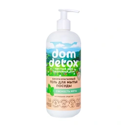 Биоразлагаемый гель для мытья посуды Свежесть мяты Dom Detox, 500 г - Сүрөт 1