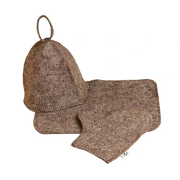 Набор для бани и сауны тёмный, 3 предмета - Сүрөт 1