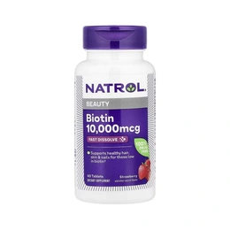 Добавка Natrol Biotin клубника, 60 таблеток - Сүрөт 1