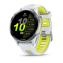 Garmin Forerunner 970 – 47mm, Titanium with Whitestone Case and Whitestone/Translucent Amp Yellow Ba - Сүрөт 1