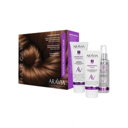 Набор Aravia Keratin Treatment Hair Шампунь, 250 мл + Маска, 200 мл + Сыворотка 10в1, 110 мл - Сүрөт 1