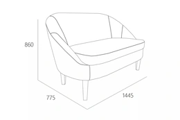 Диван Комо Вивальди 04 бежевый 144×77×86 см - Сүрөт 6