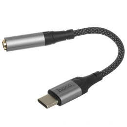Кабель Hoco USB Type-C - jack 3.5 мм 0,1 м черный - Сүрөт 1
