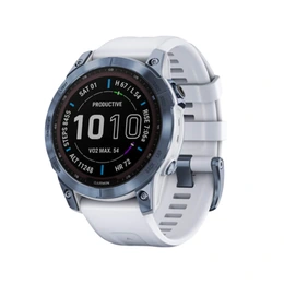 Смарт-часы Garmin Fenix 7 Solar Sapphire Titanium, голубо-белый ремешок - Сүрөт 1