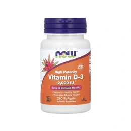 Витамин D3 NOW Foods 2000 IU, 240 капсул - Сүрөт 1
