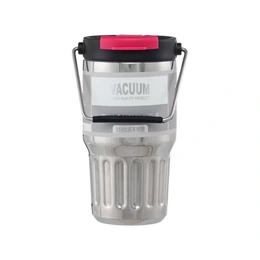 Термокружка, 500 мл, с ручкой, серебристая - Сүрөт 1