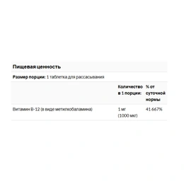 Метилкобаламин Now Methyl B12, 1000 мкг, 100 леденцов - Изображение 2