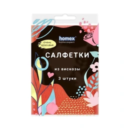 Салфетки для уборки Homex вискозные, 3 шт - Сүрөт 1