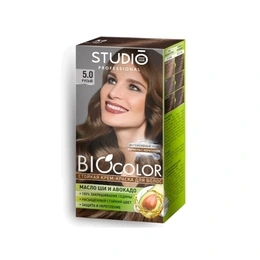 Стойкая крем-краска для волос biocolor тон 5.0 русый, Studio professional, 115 мл - Сүрөт 1