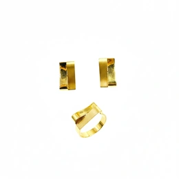 Комплект в желтом золоте 585, вес 12,57 г, размер кольца 19 - Сүрөт 1