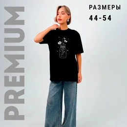 Футболка базовая унисекс "Ночной букет", черная - Сүрөт 2