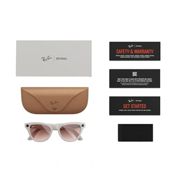 Смарт-очки Ray-Ban Meta Glasses Skyler RW4010F Shiny Chalky Gray Gradient Cinnamon Pink, размер 52 - Сүрөт 3