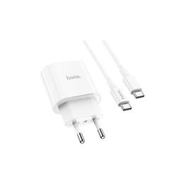 Зарядное устройство HOCO C94A Metro single port PD20W charger set Type-C to Type-C (White) - Сүрөт 2
