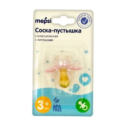 Соска-пустышка латексная классическая Mepsi, с 3 месяцев - Сүрөт 1