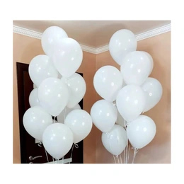 Шары воздушные Белые, 10 шт - Сүрөт 2