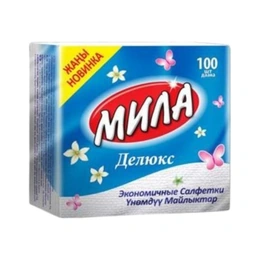 Бумажные салфетки Мила белые, 100 шт - Сүрөт 1