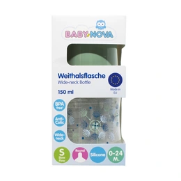 Бутылочка пластиковая Baby-Nova с силиконовой соской Wide Mouth, 150 мл - Сүрөт 2