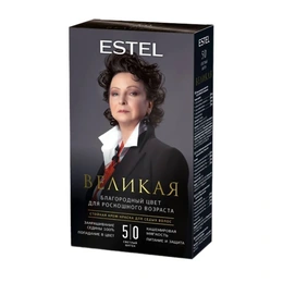 Крем-краска для седых волос 5/0 светлый шатен Великая Estel, 150 мл - Сүрөт 1