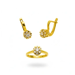 Комплект в желтом золоте 585, вес 7,13 г - Сүрөт 1