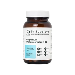 Минералы Dr. Zubareva Магний хелат 400 мг + B6 25 мг, 60 капсул - Сүрөт 1