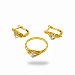 Комплект в желтом золоте 585, вес 4,03 г - Сүрөт 1