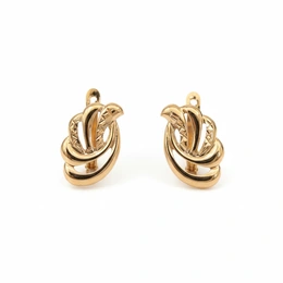 Серьги в красном золоте 585, вес 1,54 г - Сүрөт 1