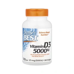 Добавка Doctor's Best Vitamin D3 5000 IU, 360 капсул - Сүрөт 1