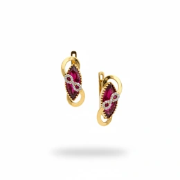 Серьги в красном золоте 585, 6,99 грамм - Сүрөт 1