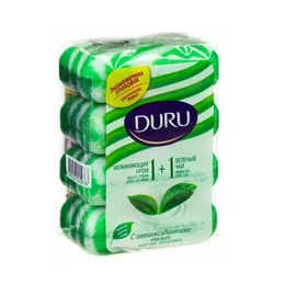 Мыло туалетное Duru 1+1 Soft Sensations, Зеленый чай+крем, 4шт*80 г - Сүрөт 1