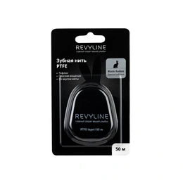 Зубная нить вощеная Revyline, PTFE Black Rabbit Special Edition мятная, 50 м - Сүрөт 1