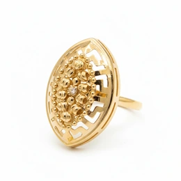 Кольцо в красном золоте 585, размер 18, вес 2,01 г - Сүрөт 1