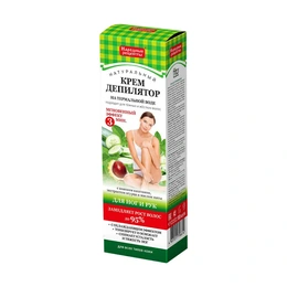 Крем депилятор Народные Рецепты конский каштан огурец и мята для всех типов кожи, 100 мл - Сүрөт 1