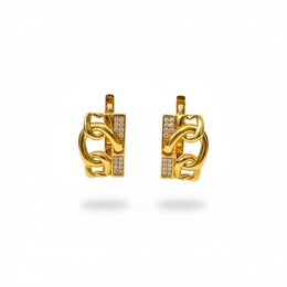 Серьги в красном золоте 585, вес 4,84 г - Сүрөт 1