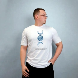 Футболка базовая унисекс "Фазы Луны", белая - Сүрөт 1