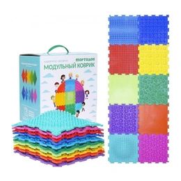 Детский развивающий массажный ортопедический коврик Ассорти, 10 шт - Сүрөт 1