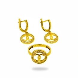 Комплект в желтом золоте 585, вес 6,38 - Сүрөт 1